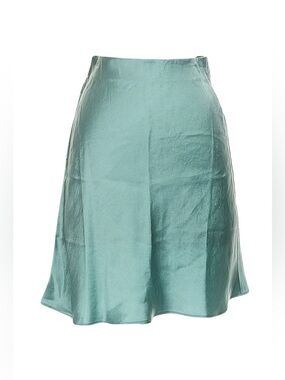 Aritzia Babaton slip satin midi skirt teal